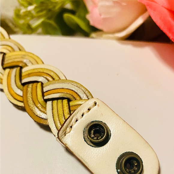 Fossil Braided Leather Snap Bracelet 21 cm long, good condition, light wear - Picture 3 of 5
